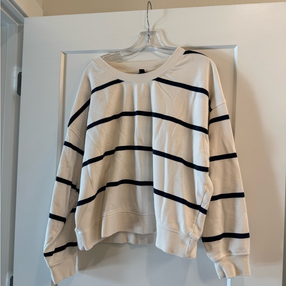 Target Cream and Navy Striped Women’s Sweatshirt